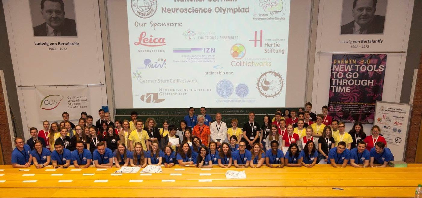 Neuroscience outreach team on stage