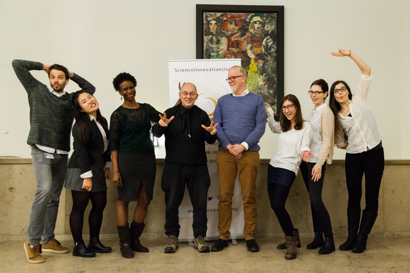 With labmates, being playful
